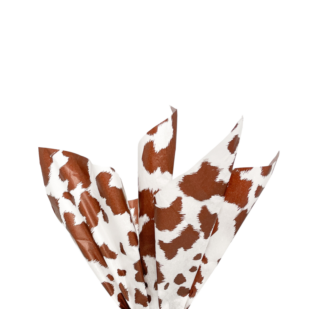 Brown and white cowhide print tissue paper