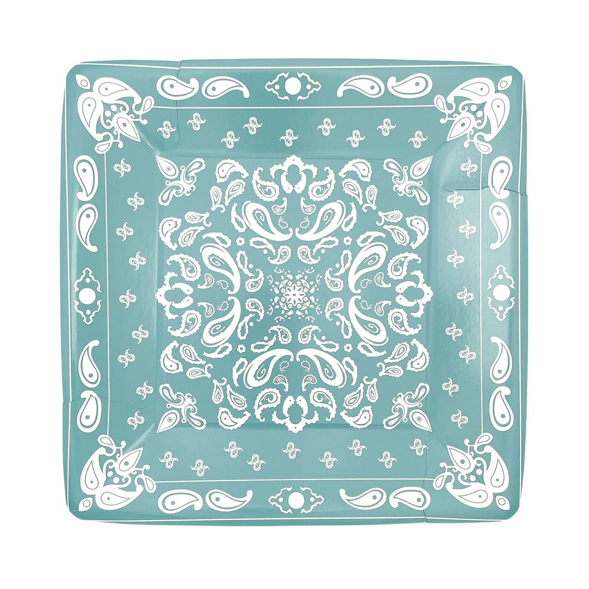 Dusty Turquoise Bandana Dinner Plates Pack of 7 Packing Defect
