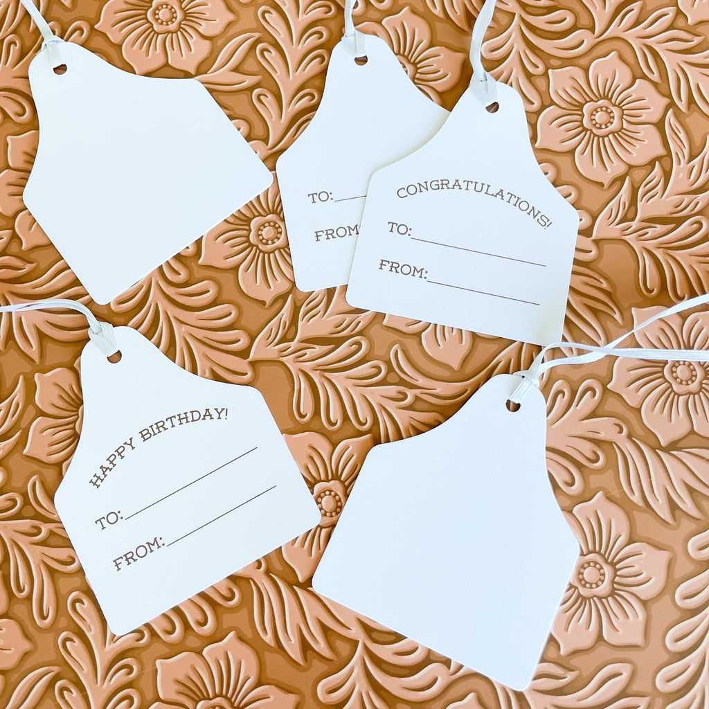 All-Occasion Cattle Ear Tag-Shaped Gift Tags (Pack of 9)