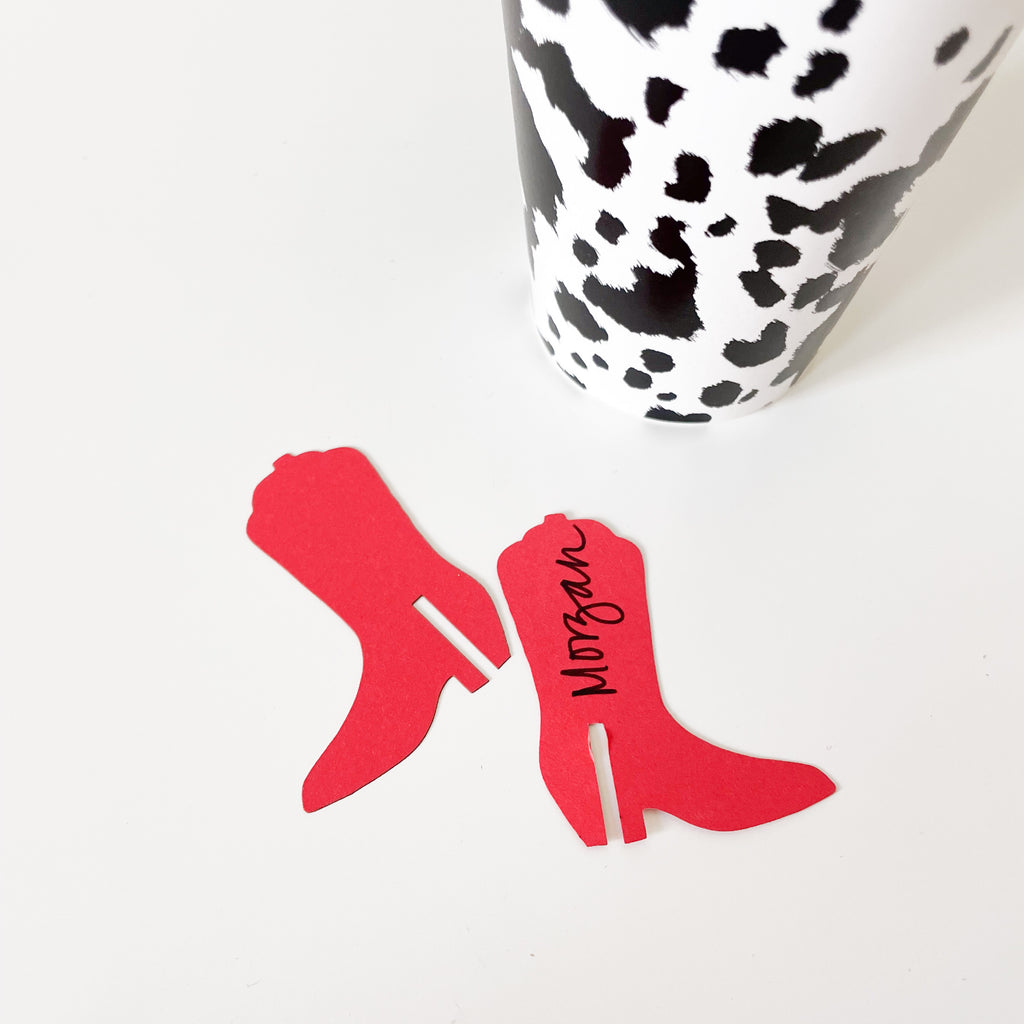 Paper Boot Drink Tags (Pack of 8)