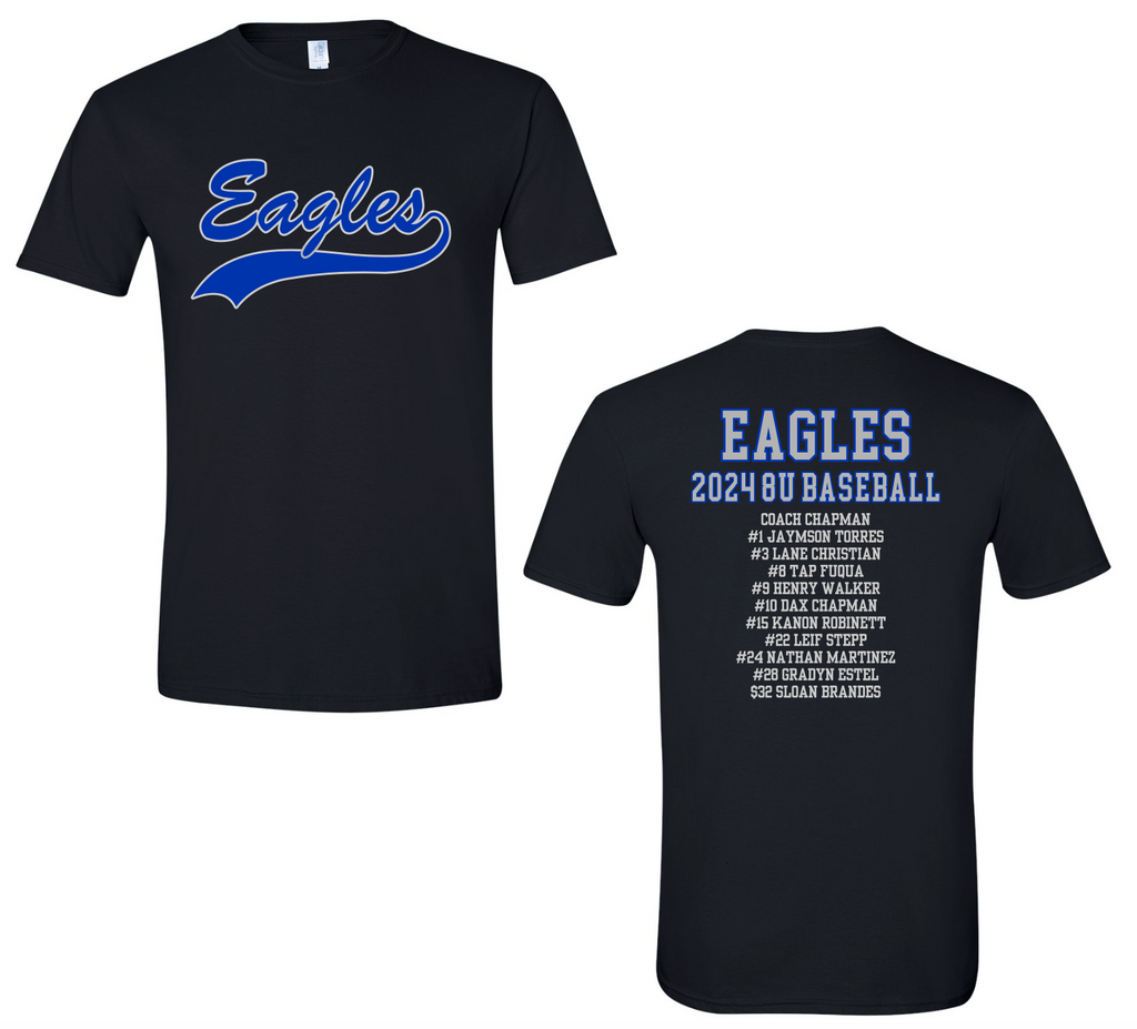 Eagles 8U Baseball Roster T-shirt