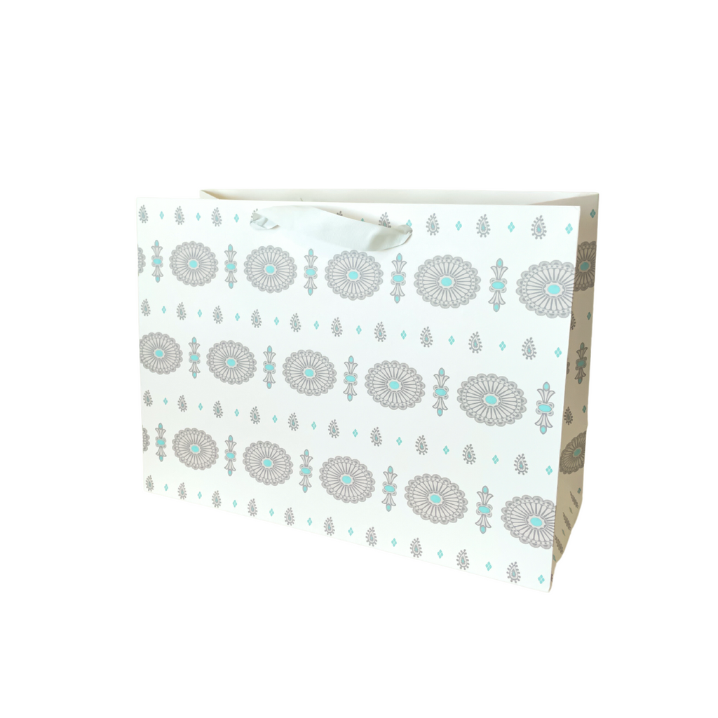 Concho Print in White Large Gift Bag