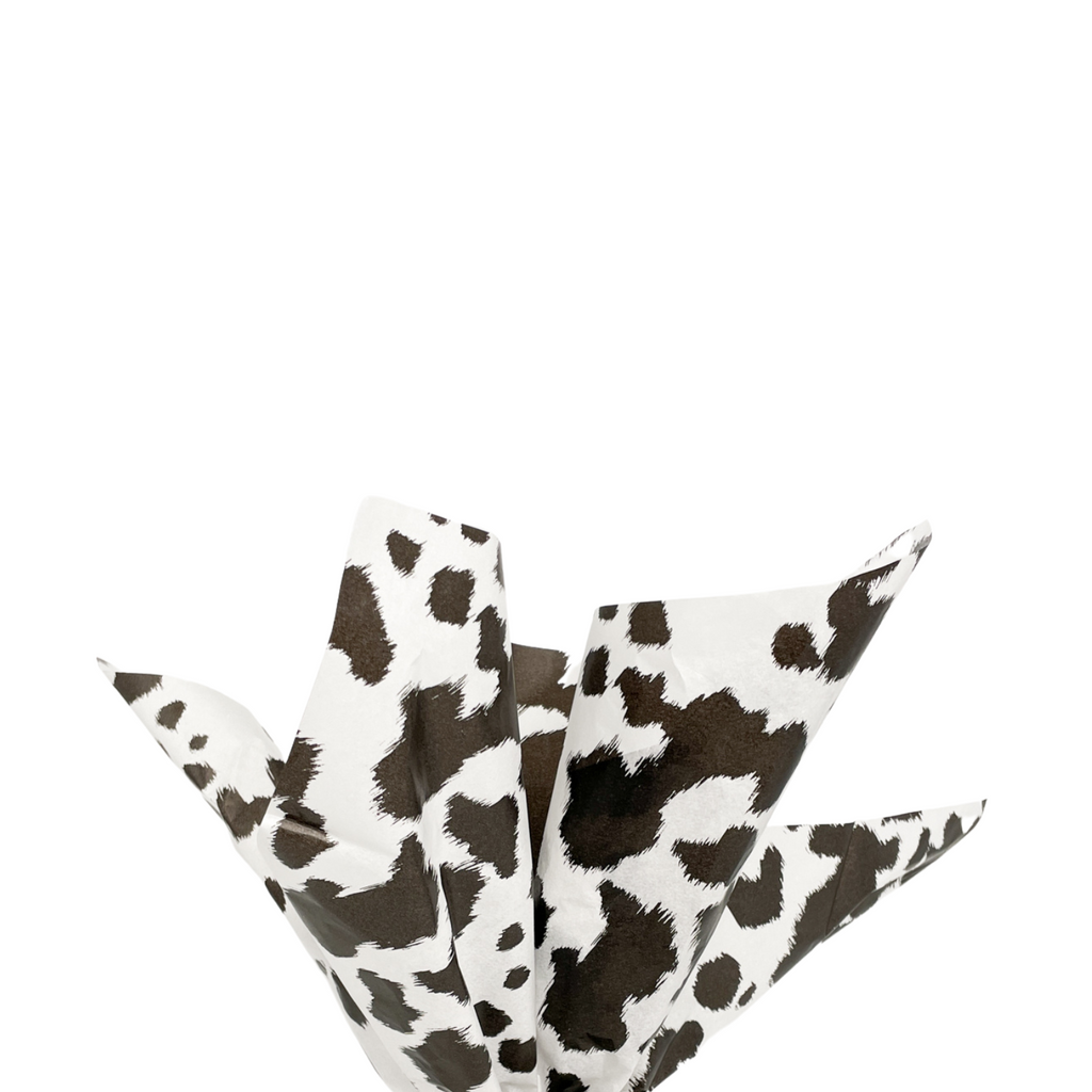 black and white cowhide print on tissue paper