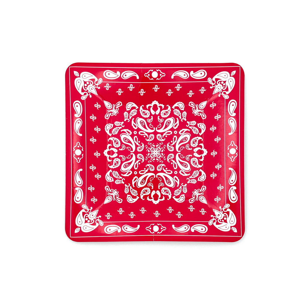Red Bandana Dessert Plates (set of 8) - Main Image